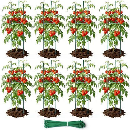 SDLDEER 8 Pack Tomato Cages for Garden, Up to 48in Adjustable Tomato Cage, Tomato Stakes Plant Cage for Garden Plant Support, Climbing Vegetables Plants Flowers