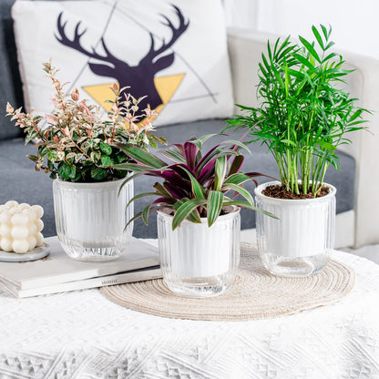 Josteve 4.5 Inch 2 Pcs Self Watering Hanging Planter Indoor Plant Pots Drainage Holes, Outdoor Small Hanging Planters Flower Pot Basket, Visible Water Level, Plant Hanger Home Decor, Gardening
