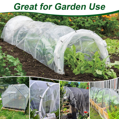 Samhopo 60 Pcs Row Cover Clips, Garden Clamps for Netting, Greenhouse Clamps Made of Stainless Steel, Have a Strong Grip of Greenhouse Clips, For 1/2'', 3/4'', 1'' Garden Hoops or Pvc