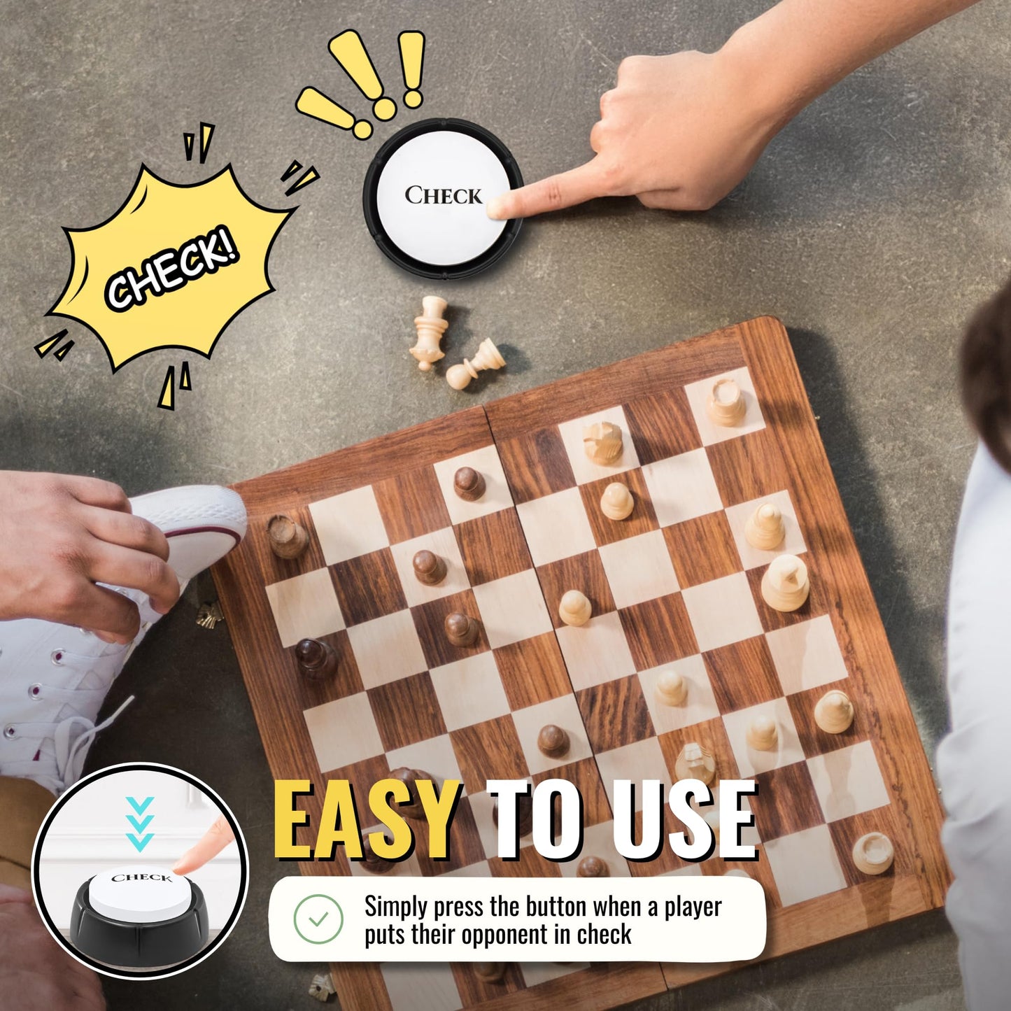 PulseWire Check Button | Novelty Chess Sound Button