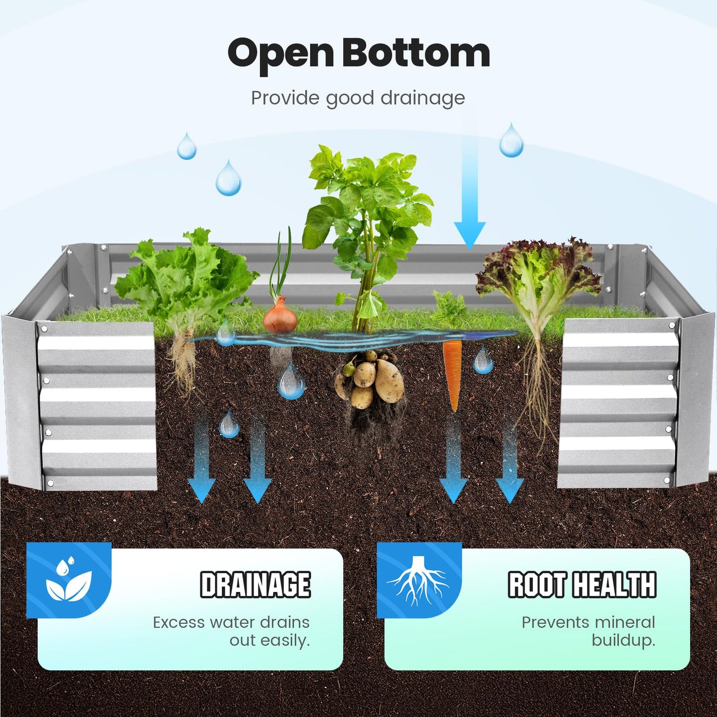 Quictent Raised Garden Bed Galvanized Raised Beds for Gardening Vegetables with Cover 6x3x2 ft Tall Metal Planter Box Outdoor Use (Green)