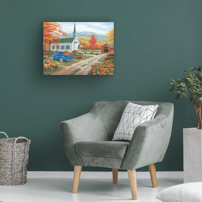 Trademark Fine Art Canvas Wall Art - John Zaccheo 'Pumpkin Gathering' Wall Art for Living Room, Bedroom, or Office Décor 19 x 14 Inches