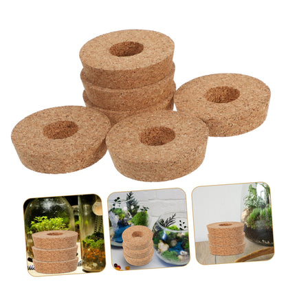 YARNOW 6pcs Decorative Glass Bottles Ventilated Cork Stopper for Hydroponic Plants Terrarium and Crafts Unique Center Hole Design