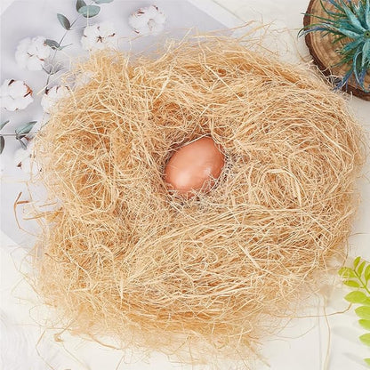 CREATCABIN 30G Natural Raffia Grass Bird Nesting Grass Easter Basket Gift Box Vase Filling Decoration Canary Finch Box Fillers for Birds Pets Nest Cages Budgie Hummingbird Parakeet Gift Packing