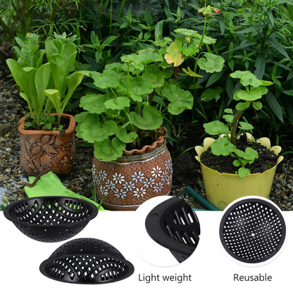 Yardwe 20 Pcs Bonsai Pot Bottom Mesh Pads, Black Plastic Drainage Screens, 2.95 Inch Round Grid Mats for Indoor and Outdoor Plant Pots, Prevent Soil Loss and Improve Air Circulation