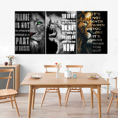 Inspirational Wall Art for Motivational Office Quotes Theme Wall Decor for Animal Leopard Canvas Prints Framed Wall Art for Bathrooms Modern Home Decor Framed and Stretched [20'' x 28'' x 3 pcs]