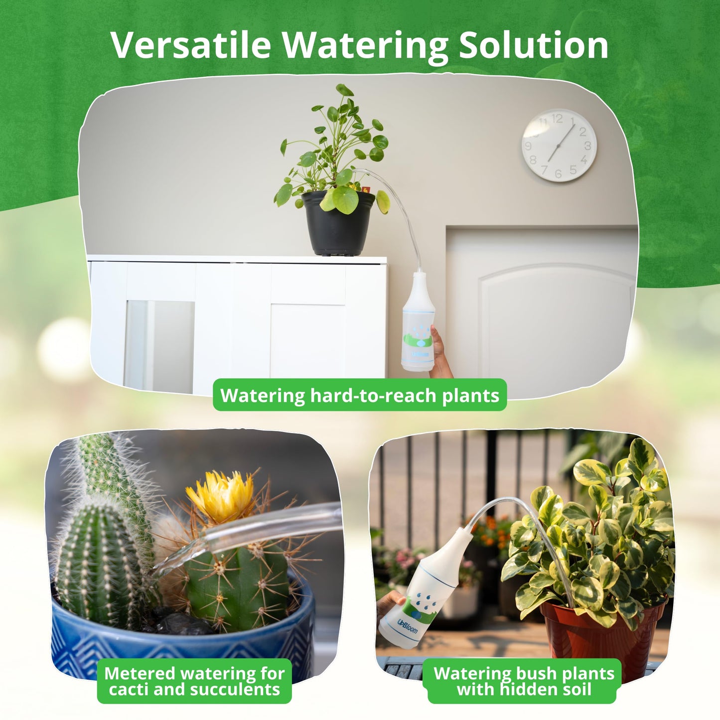 UpBloom - 32 Oz Squeeze Bottle for Hanging Plants, Squirt Bottle/Water Container for Outdoor/Indoor Made in USA - Great Alternative for Can (2-Pack)
