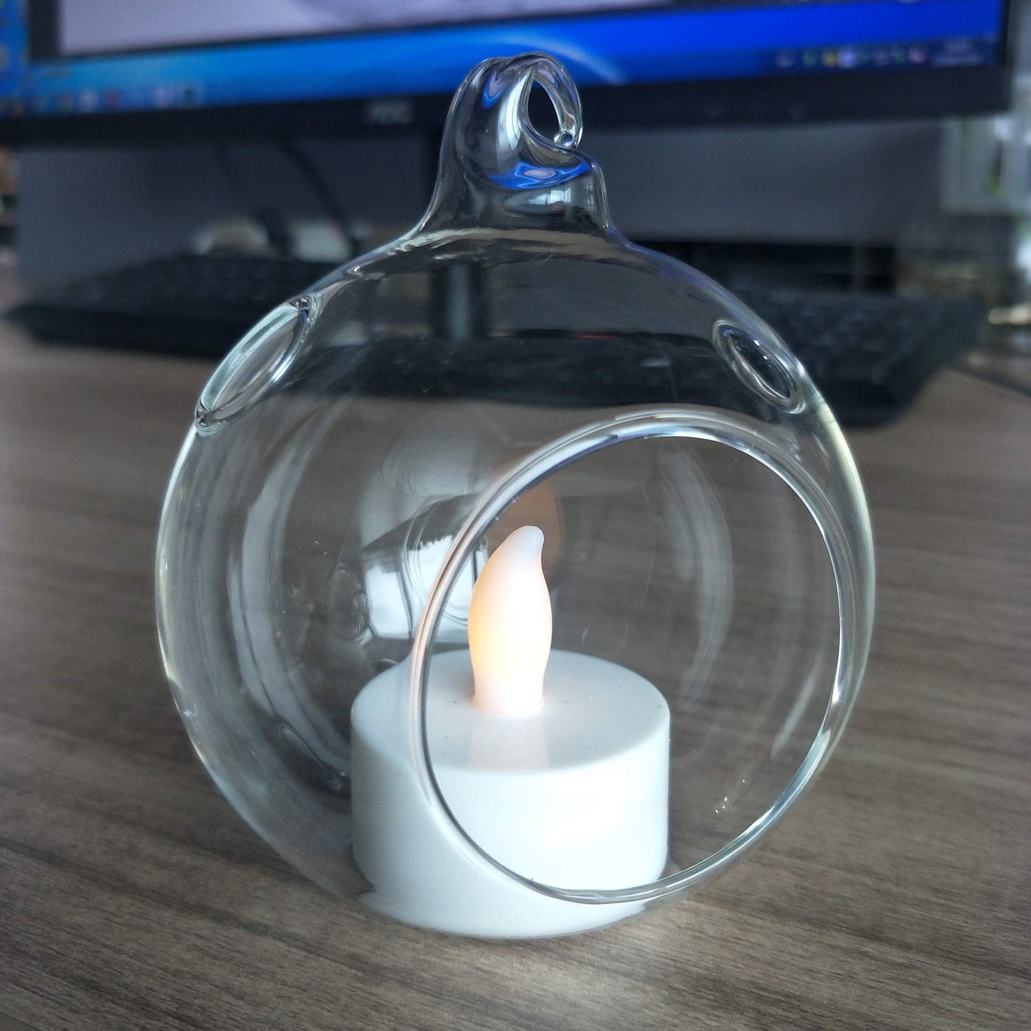 Wedding Hanging Glass Orbs, 18 Pcs Glass Tea Light Terrarium, Hanging Glass Globes, Globe Terrarium, Tea Light Holders, Wedding Decor Indoor Outdoor