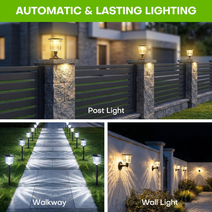 WERRMTH Super Bright Solar Pathway Lights 6 Pack, Adjustable Warm & Cold Solar Lights Outdoor Waterproof IP65, Auto On/Off, Outdoor Decor Light for Garden,Landscape,Path,Yard,Patio,Driveway