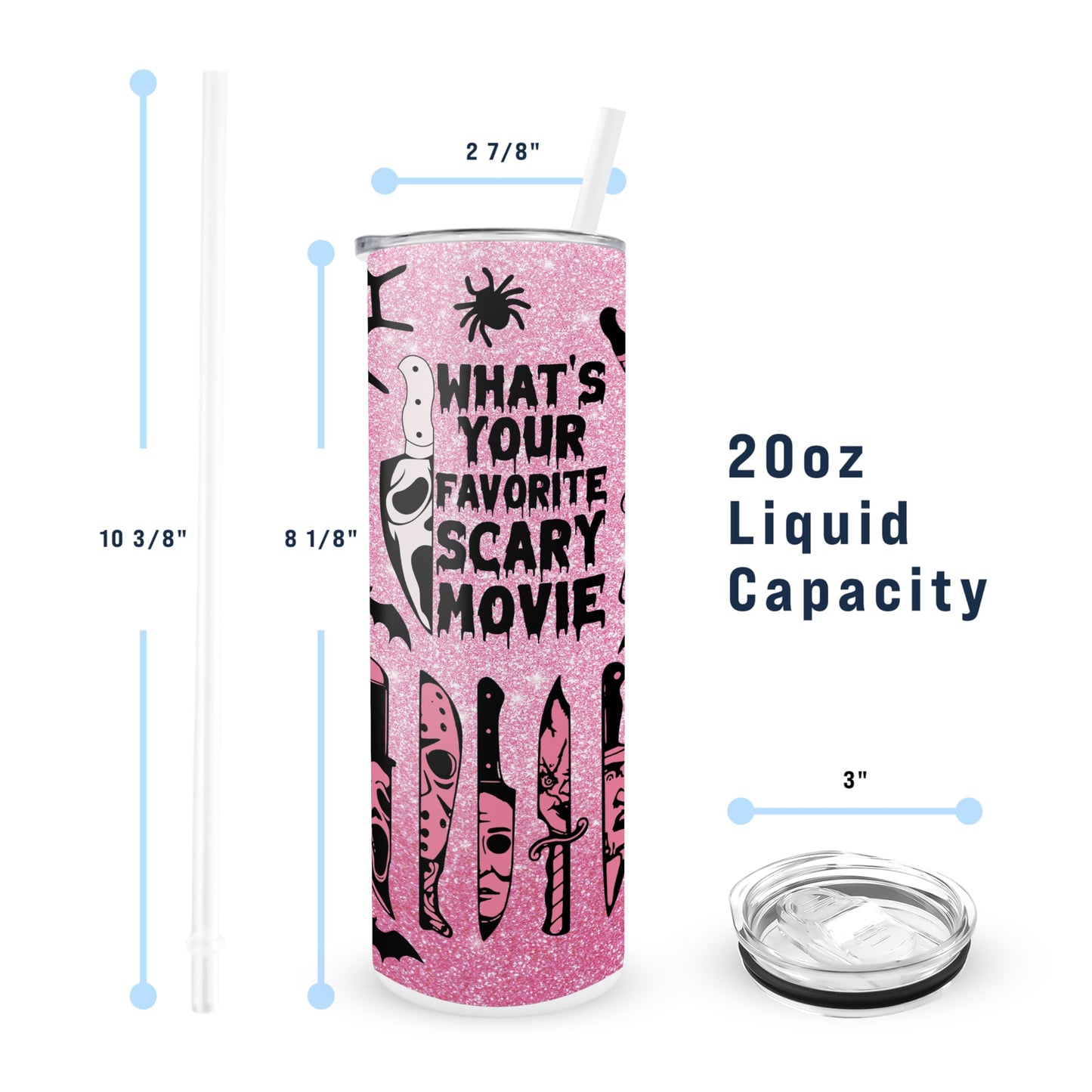 Hogg 20 oz Halloween Travel Mug, What's Your Favorite Scary Movie Cup, Ghostface Merch, Horror Gifts for Women, Stainless Steel Halloween Coffee Tumbler, No You Hang Up, Spooky Cups