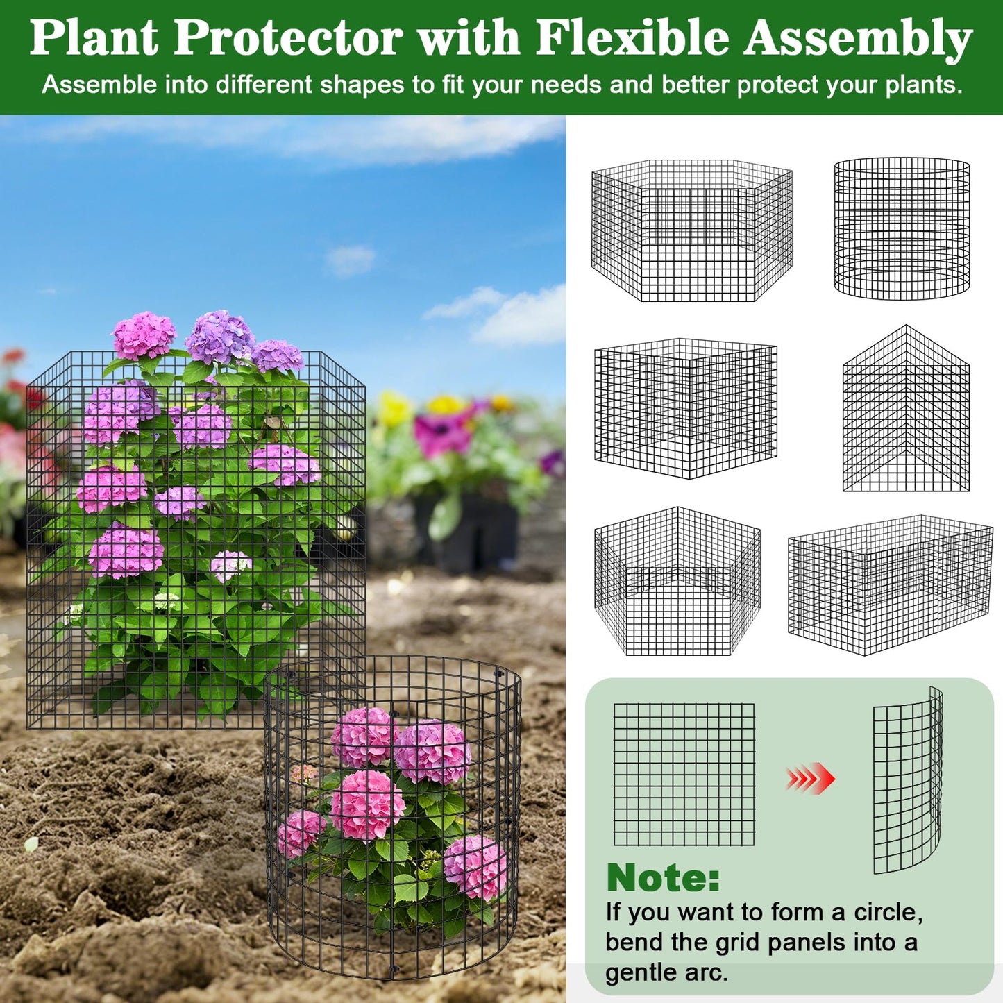 Aifanss Plant Protectors from Animals, 15pcs 12x12 Inch Metal Plant Cages for Garden Vegetables Protectors to Keep Chicken Bunny Squirrel Out, Wire Chicken Wire Cloche with Zip Ties and Stakes
