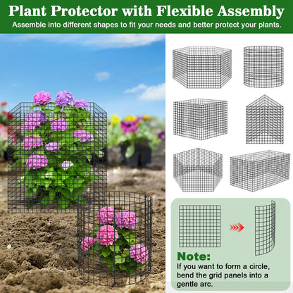 Aifanss Plant Protectors from Animals, 15pcs 12x12 Inch Metal Plant Cages for Garden Vegetables Protectors to Keep Chicken Bunny Squirrel Out, Wire Chicken Wire Cloche with Zip Ties and Stakes