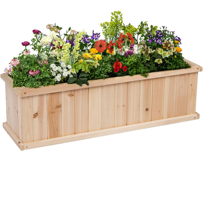 Shine Company Premium Cedar Raised Garden Bed, Planter Box for Vegetables, Flowers, or Herbs 40" L x 12" D x 12" H