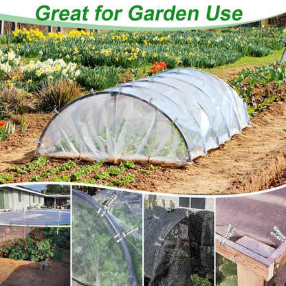 Samhopo Upgrade Large Garden Clips, Stainless Steel Greenhouse Clamps for 3/4'', 1'', 2'' Pipes, Strong Grip Garden Clamps for Greenhouse Hoop, Heavy Duty Row Cover Clips for Netting, 24PCS