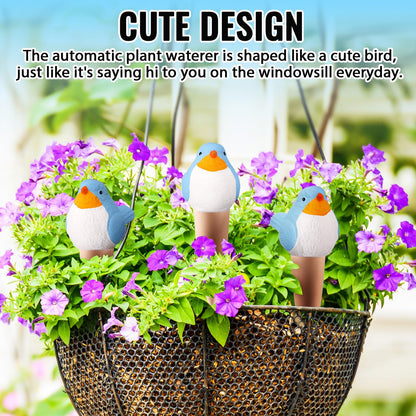 Sliner 8 Pack Bird Shaped Plant Watering Globes Self Watering Planter Insert Terracotta Irrigation Globe Devices with Slow Release Automatic Water Spike for Indoor Outdoor Potted Plant(Blue)