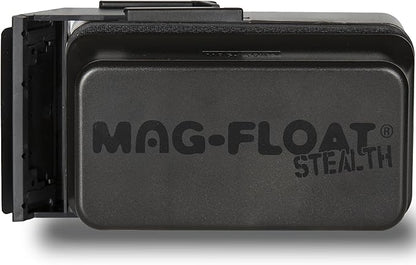 Mag-Float Large + Plus Black Stealth Glass Magnet Aquarium Scraper Cleaner with Blade - Floating Magfloat Magnetic Leaning Tool