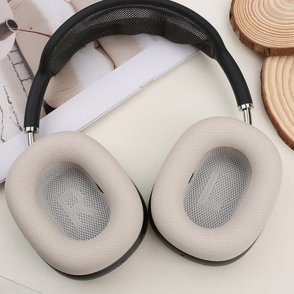 Laselan Upgraded Silicone Ear Cushions for AirPods Max Headphones 2024, Protein Leather Covered Ear Pads with Silicone & Memory Foam and Magnet (Starlight)