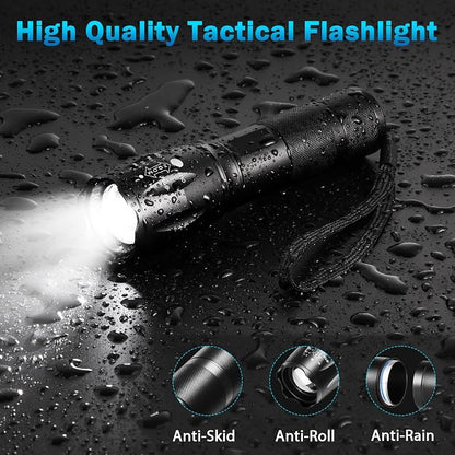 6Pack LED Flashlights High Lumens, 5Mode Tactical Flashlight for Home, Small Flashlights Powerful, Pocket Flashlight Battery Powered, Adjustable Torch Light, Mini Flash Light for Emergencies Camping
