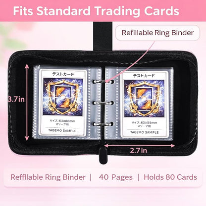 Mini Trading Card Binder Album, 1 Pocket Card Binder with 40 Pages 80 Pockets, Top Loading Small Card Binder for Trading Cards, Single Card Holder Book for TCG Sports,Game Cards, Card Storage Binder