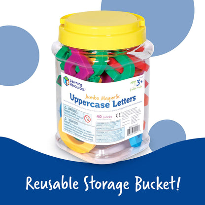 Learning Resources Jumbo Magnetic Uppercase Letters - Magnetic ABC, Alphabet Recognition for Preschoolers, Phonics and Spelling, Classroom, Teach Toddler Reading, Educational Toy, Gifts for Kids