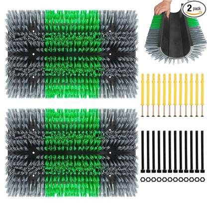 Extra Large Size Livestock Scratching Brush, Upgraded Horse/Goat/Cow/Cattle Scratcher Brush for Grooming, Itch Relief Horse Scratcher Brushes Kit with Two Sets of Mounting Screws(2-Pack,Gray)