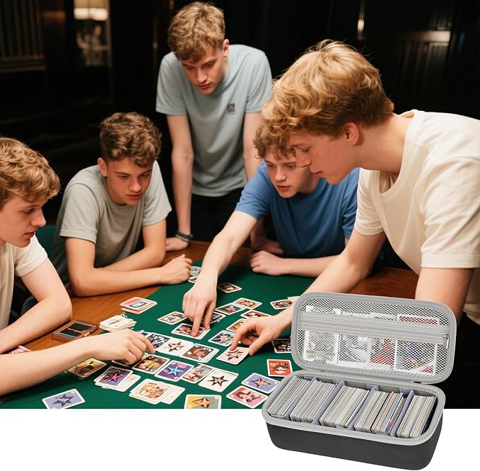 ALKOO Premium 900+ Trading Card Carrying Case - Hard Shell TCG Travel Storage Bag with Dividers & Shoulder Strap - Holds 900+ Sleeved Cards or Deck Boxes - Compatible with MTG & Sports Cards