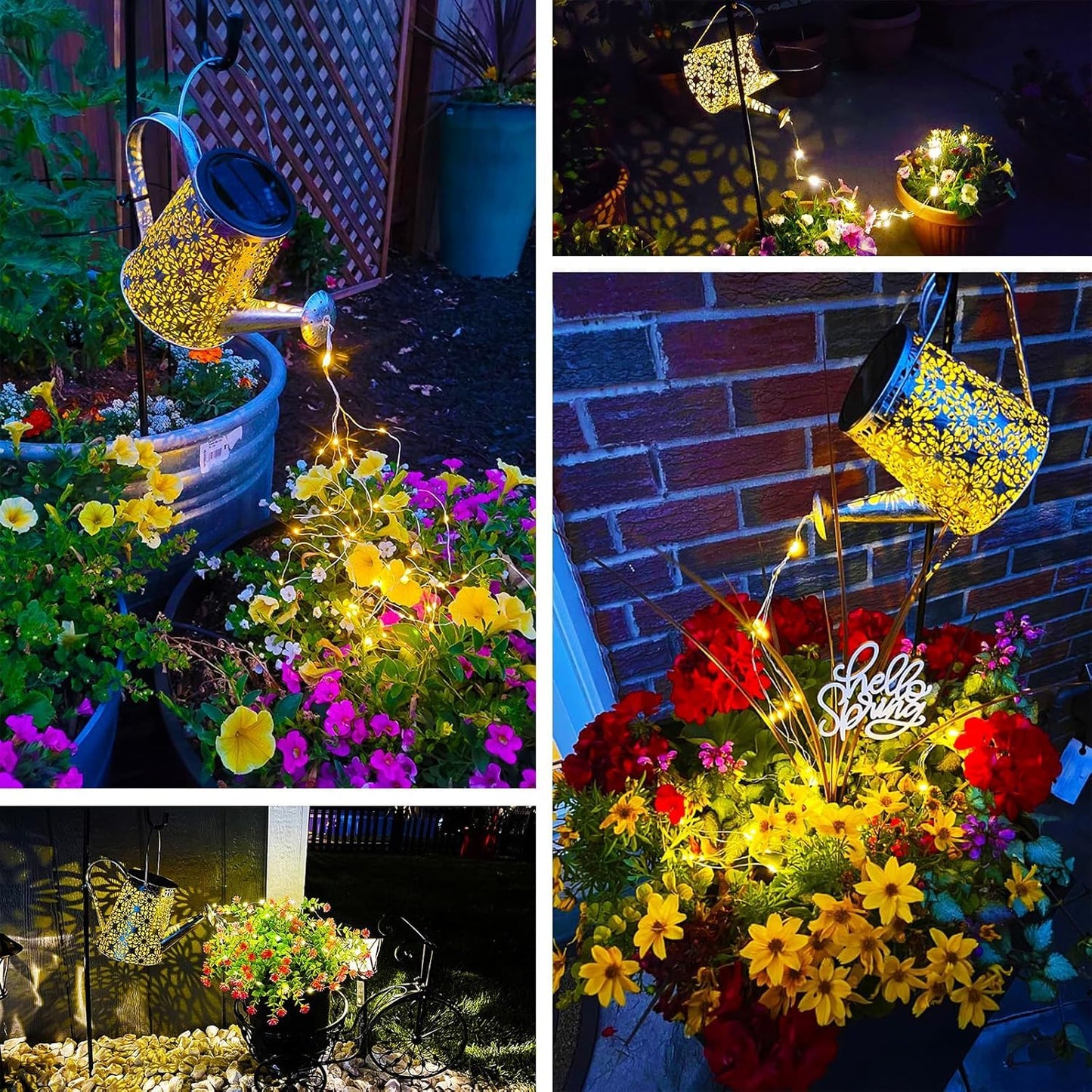 Vcdsoy Solar Watering Can Lights, 2 Pack Retro Large Hanging Solar Lights Outdoor Decorative Waterproof Garden Decor for Outside Patio Yard Porch Lawn, Gardening Gifts for Mom Women Grandma Birthday