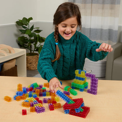 Excellerations Translucent Grid Linking Cubes - 200 Pieces