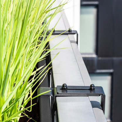 Veradek Block Series Railing Planter - Rectangular Flower Box for Outdoor Balcony/Fence | Durable All-Weather Use with Adjustable Brackets | Modern Décor for Flowers, Succulents, Hanging Plants