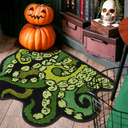 Percozzi Octopus Rugs Halloween Bathroom Rug Tentacles Bath Mat Non Slip Bathroom Mat Ocean Animal Cthulhu Tufted Rug for DND RPG Gamers Fans Nautical Enthusiasts 27.6"x22.2"