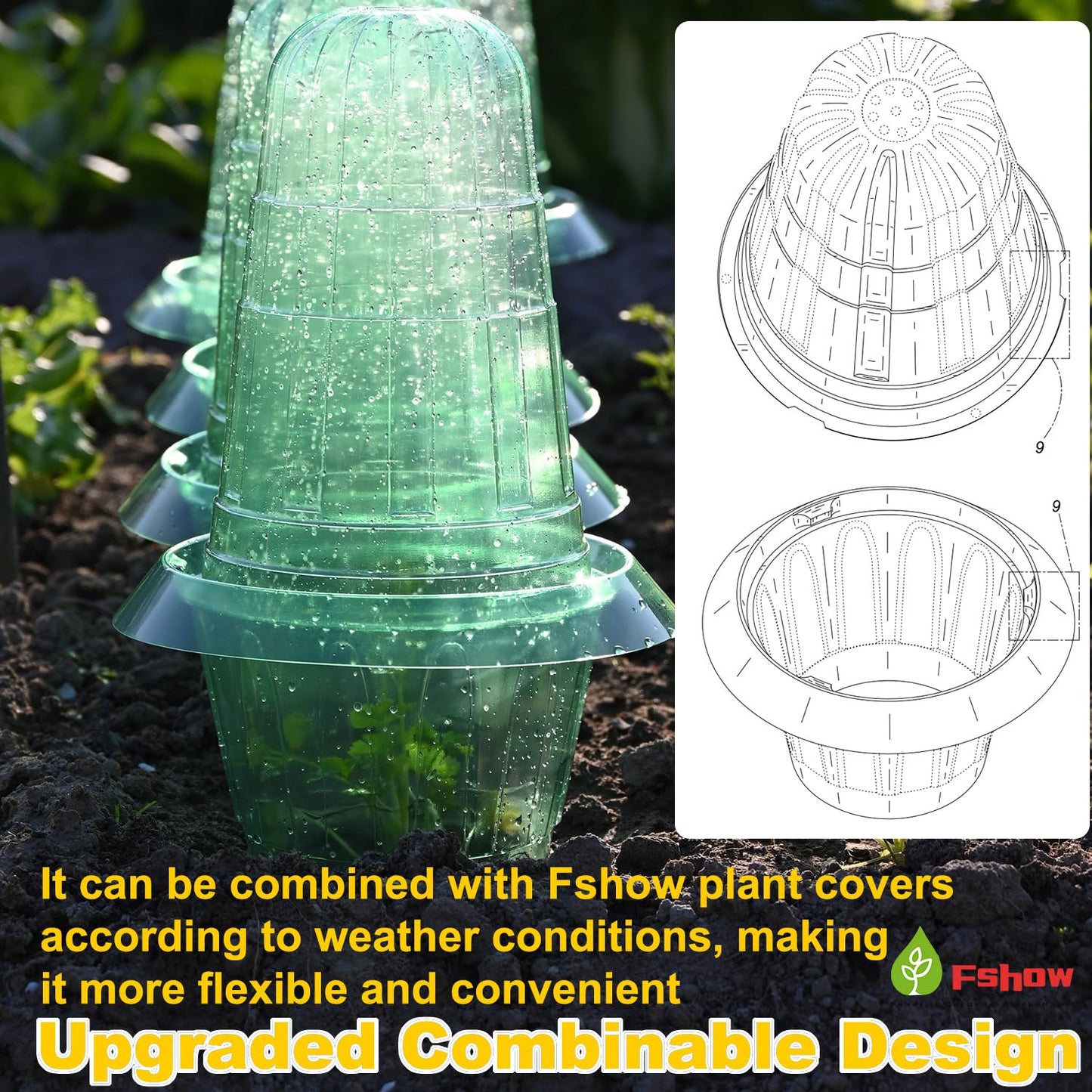 10 Pack Slug Collars for Plants,The New Snail Protection Ring, Provides Effective Protection Against Snails for Your Salad Plants and Others Plants.(Not Include Garden Cloches)