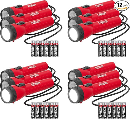 Eveready LED Flashlights, Bright Flashlights for Emergencies and Camping Gear, Power Outage Flash Light, AA Batteries Included (Pack of 12)