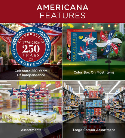 Regal Art & Gift Americana Garden Stake Set of 2, Patriotic Metal Plant Picks, Weather-Resistant Decorative Outdoor Art for Flower Beds and Potted Plants – Flag