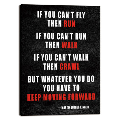 Pyradecor Keep Moving Forward Motivational Classroom Positive Quotes Inspirational Poster Canvas Prints Wall Art for Office Living Room Home Decorations