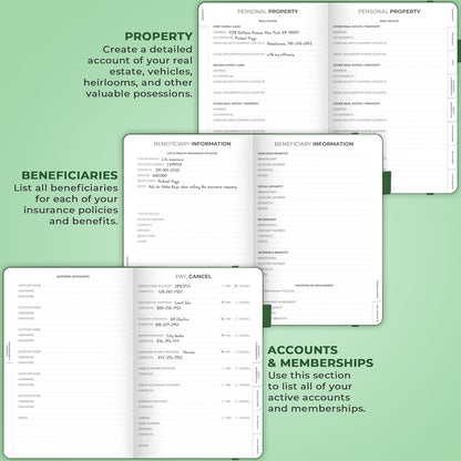 Clever Fox End of Life Planner – Final Arrangements Organizer for Beneficiary, Will Preparation, Last Wishes & Funeral Planning, A5 (Dark Green)