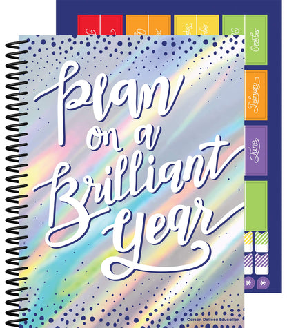 Carson Dellosa Sparkle and Shine Teacher Planner 2026-2027, Undated Holographic 8" x 11" Lesson Plan Book, Stickers, Class Schedule, Weekly Calendar School Supplies, Homeschool, Classroom Must Haves