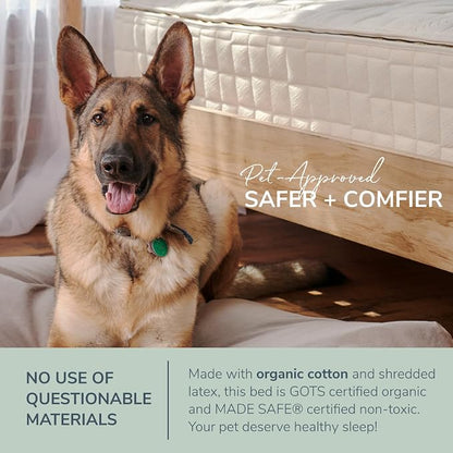 Naturepedic Organic X-Large Pet Bed - Super Plush Dog & Cat Beds - Ultra Supportive Dog Bed Mat - Ideal Pet Bed with No Polyurethane Foam - 41" x 27" x 4"