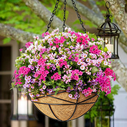 Karlliu 2 Pack 12 Inch Hanging Planters for Outdoor Plants Metal Watering Flower Baskets with Coco Liner for Hanging Pot Round Plant Holders Planter for Outside Garden Decor