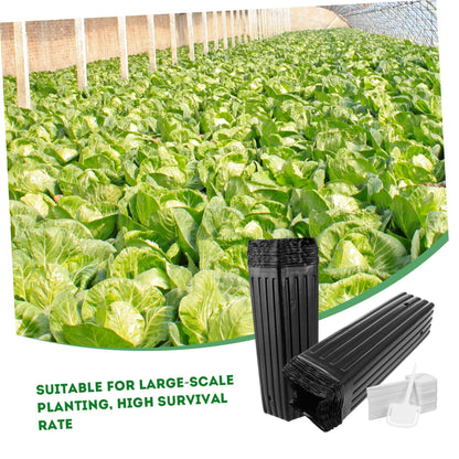 Yardwe 60 Pcs Tree Pots, 11.41" Tall Plastic Plant Nursery Containers with Plant Labels, Black Seedling Pots for Indoor Outdoor Gardening