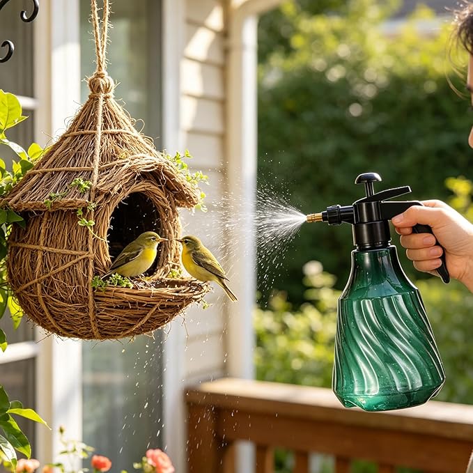 Ultrafine Bird Mister Sprayer Bottle for Parrot Grooming Handheld Pet Bird Cage Cleaner for Cage Cleaning Portable Handheld Refillable Pet Bath Sprayer 67.6oz/2Liter