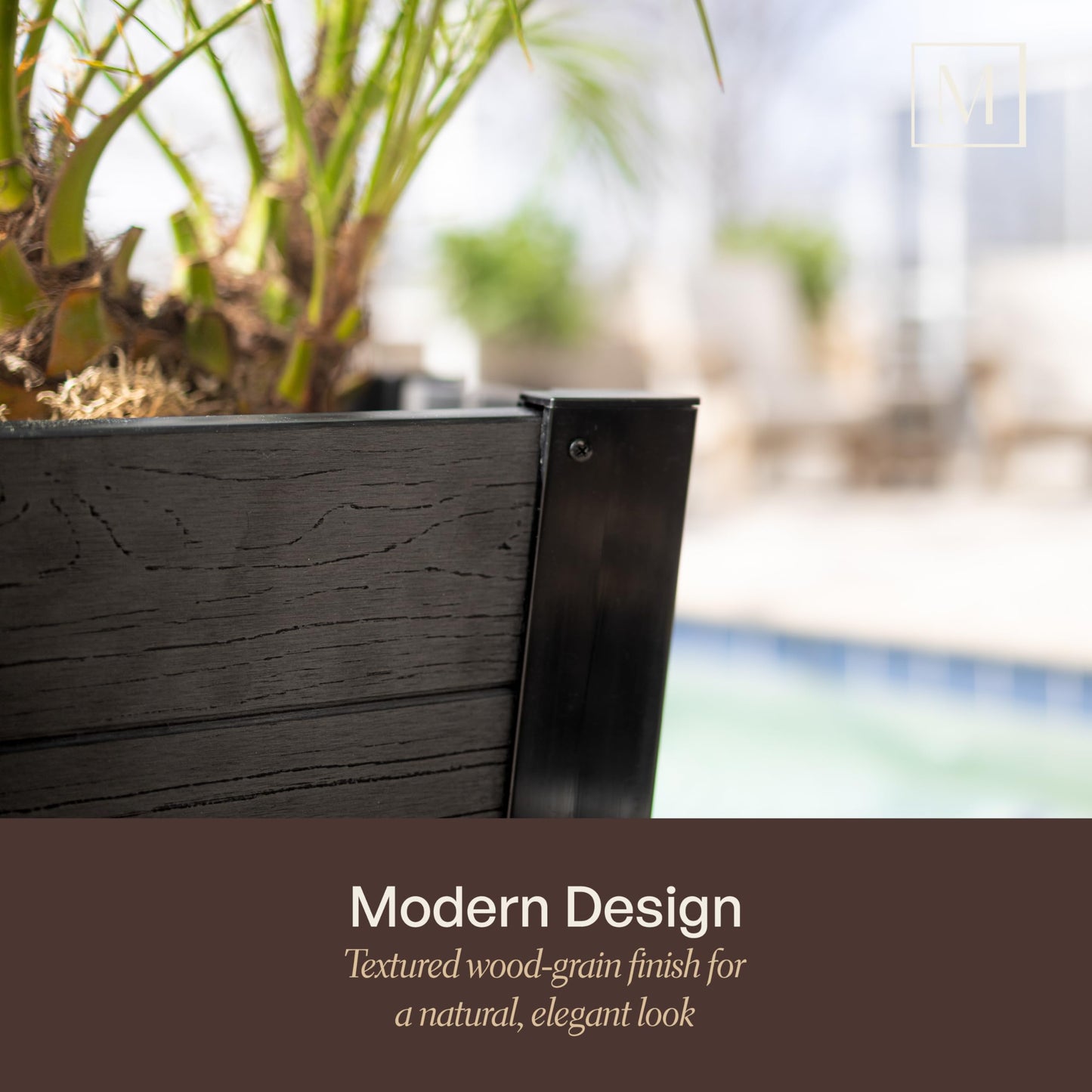 Mayne Vista 18in Outdoor Planter 2-Pack- Modern Tall Tapered Design with Drainage Hole for All Season Use - Ideal Front Porch Decor & Patio Planter - Easy Assembly
