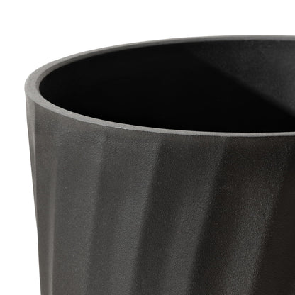 La Jolie Maison 24 Inch Tall Planters, Set of 2 Matte Black Tree Planters with Shelf Insert, Morden Large Round Plant Pots Containers for Indoor/Outdoor, Front Door, Patio and Deck