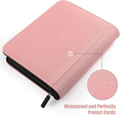 Card Binder 9 Pocket with Zipper, 648 Pockets Trading Card Holder Book, Premium PU Cover Zip Folder Binder, Side Loading Carrying Case Binder Album for TCG, MTG, Sports Cards, Game Cards
