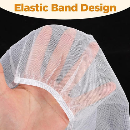 SHENLIU White Bird Cage Mesh Cover, Seed Collector Protective Meshs Cover, Adjustable Soft Breathable Mesh, Budgie Cage Bird Seed Collector Suitable for Parrot Cages Round and Square Cages