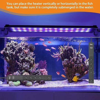 hygger Upgrade Ceramic Aquarium Heater, 500W Digital Fish Tank Heater with Automatic Power-Off and Over-Temperature Protection, Energy Saving Submersible Aquarium Heater for Freshwater and Saltwater