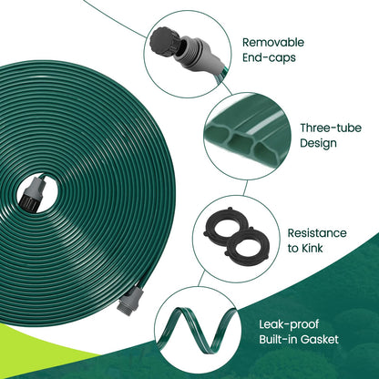 Passionbility Soaker Sprinklers Hose 50ft 2 pack, Garden Drip Soaker Watering Premium Flexible Irrigation Hose, High-Efficiency Water-Saving with Stakes