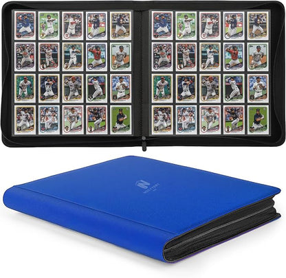 1280+ Cards 20 Pocket Card Binder Collector Card Album Trading Card Binder Ringless Trading Card Album Side Loading Compatible with TCG, Game & Sports Cards (Blue)