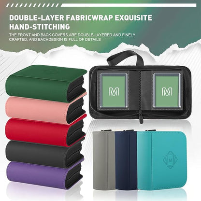 1 Pocket Toploader Binder Holds 40 Cards with 20 Sleeves Collectible Trading Card Album, for 3x4 Toploaders Hard Cases for TCG, MTG, Sports, Baseball, Football, Small Sports Card Book (1Dark Green)