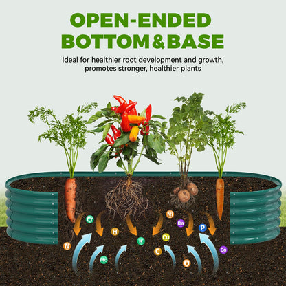 8x3x1.5ft Galvanized Raised Garden Bed, 18" Tall Metal Raised Beds for Gardening, Large Planters Boxes for Outdoor Plants Vegetables, Flowers, Herbs & Tomatoes, Above Ground Garden Beds Kit, Green