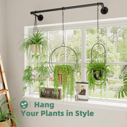 Galood Plant Hanger Indoor Hanging Planters for Indoor Plants Hanging Plant Holder Black Metal Rod(Pot/Chain/Plant not Included
